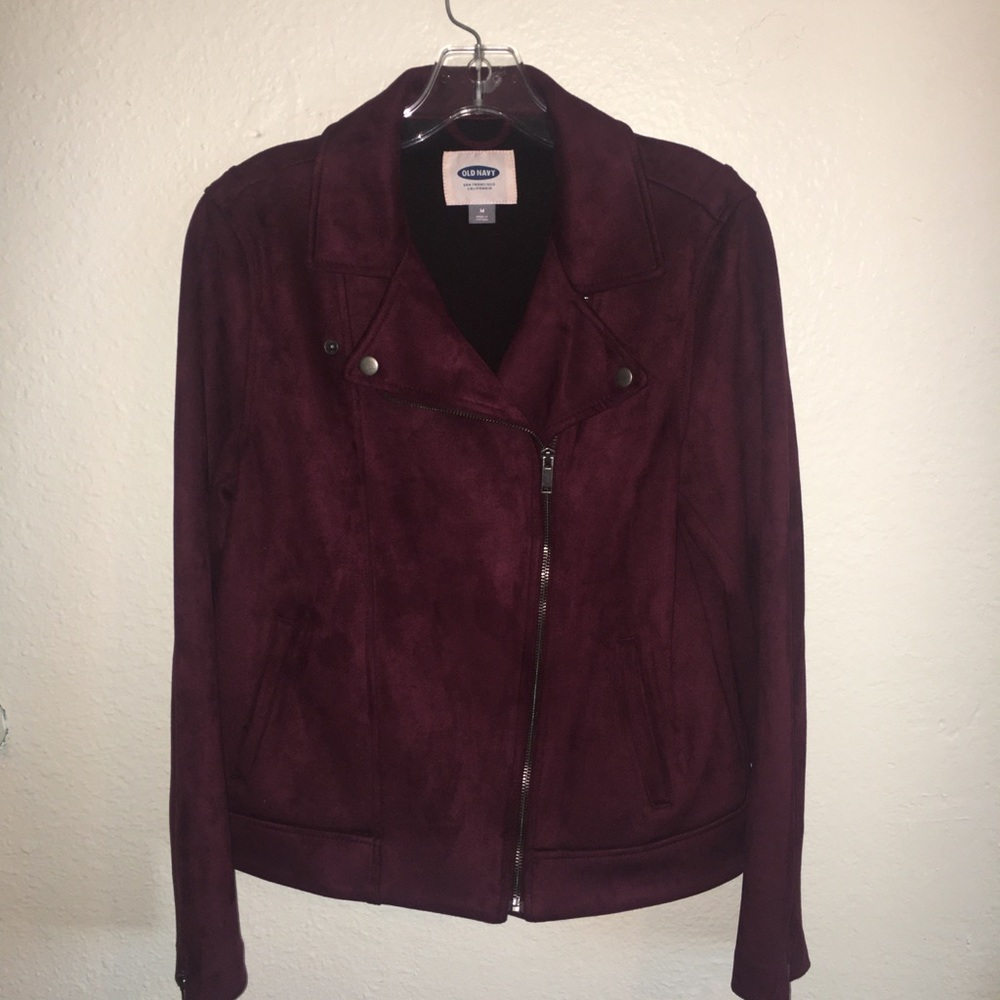 Faux suede moto jacket
